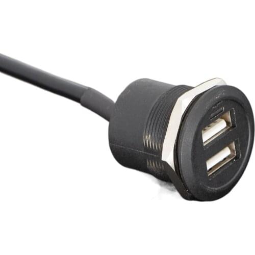 ELEWIND 25mm Economy Panel Mount Type USB2.0 Female A to male A (60CM length,double layer input, single output))