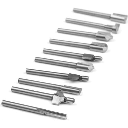 HSS Router Bits Wood Cutter Milling Fits Dremel Rotary Tool Set 1/8" 3mm Shank Carpentry Router Bits For Rotary Tools DIY