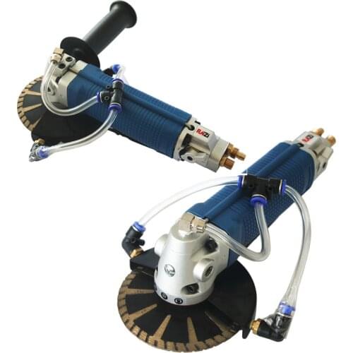 Rear-exhaust wet air cutter for stone