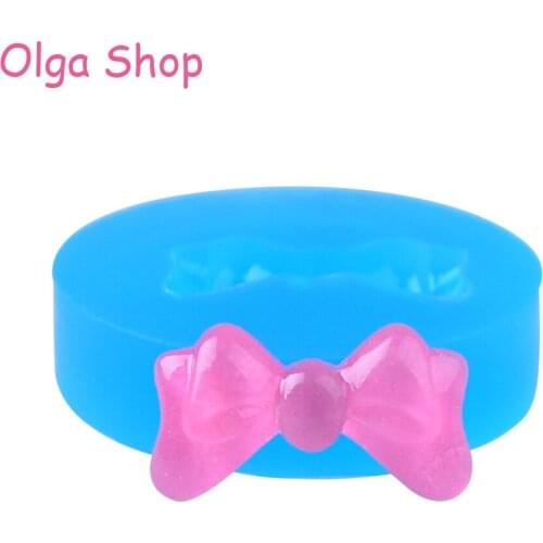 FYL552 19.7mm Bow Flexible Silicone Push Mold - Fondant, Cupcake Topper, Jewellery, Chocolate, Resin, Clay, Scrapbooking, Wax