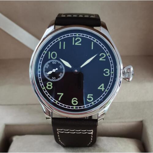 GEERVO No logo 44mm Manual mechanical mens Watch Green number st3600-2 movement G121