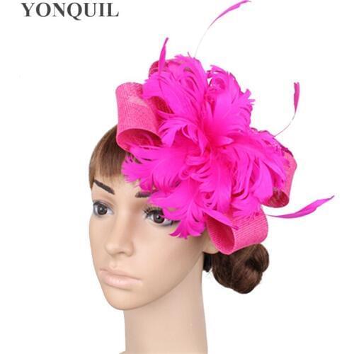 Fancy Feather Flower Wedding Headwear Women Elegant Fascinator Hat Hair Clip Fashion New Ladies Headdress Headband Wedding Lady