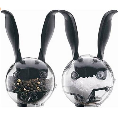 Cute Rabbit Glass Ceramic Core Sea Salt Pepper Manual Convenient Grinder Seasoning Bottle Grater