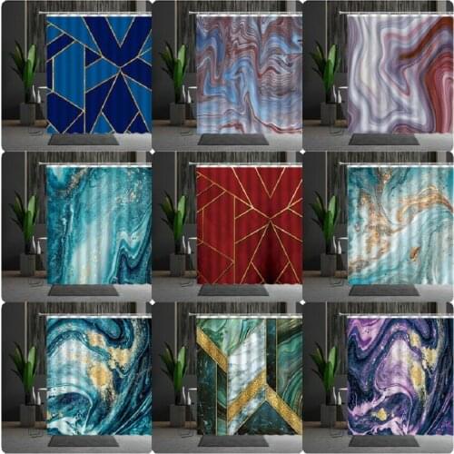 Colorful Marbling Shower Curtains Creativity Bathroom Decor Waterproof Screen Hanging Curtain Multiple Size