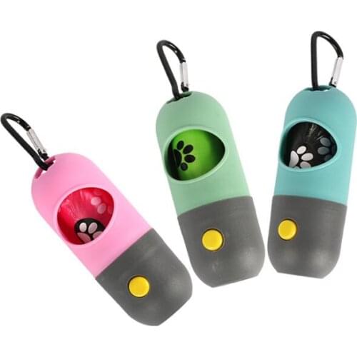 Dog poop bag dispenser led light Waste Bags for Dog Poop Bag Holder Box Cat Dog Waste Garbage Bag Cleaning Supplies