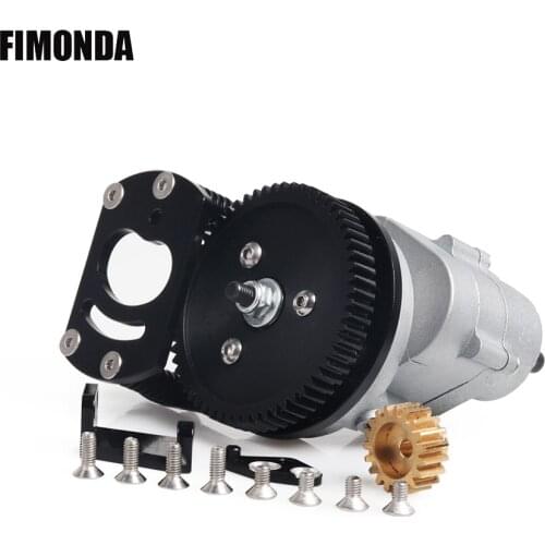 Metal R3 Single Speed Transmission Gearbox with Motor Gear Mount for 1/10 RC Crawler Car RC4WD D90 II D110 Gelande 2