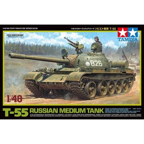 Tamiya 1/48 Soviet T55 tank Assembly Model The Second World War Collection Plastic Building Painting Model Kits Toys