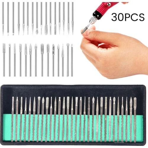 30Pcs/Set Nail Drills Bits Kit Professional Electric Manicure Pedicure Machine Pen Set Accessories Nail Art Machine Tools