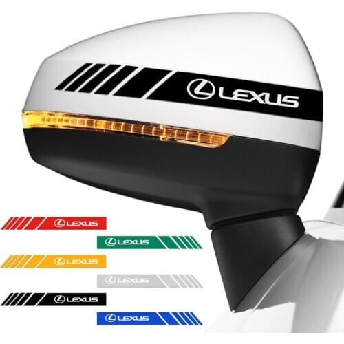 2Pcs/Lot Car Rearview Mirror Stickers Stripe Car Reflective Rearview Mirror Decal for LEXUS RX300 RX330 Auto Styling Stickers