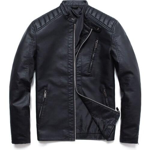 New Spring Leather Jacket Men Autumn Bomber Jacket Zipper Men Motorcycle Leather Jackets Coats jaqueta de couro masculina