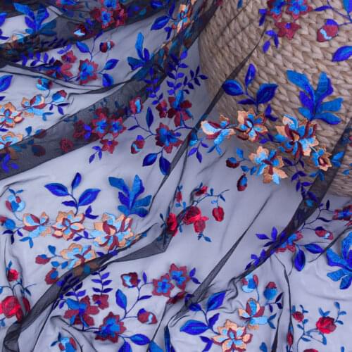 New high-grade diy mesh embroidery lace fabric small floral dress mesh fabric embroidery fabric
