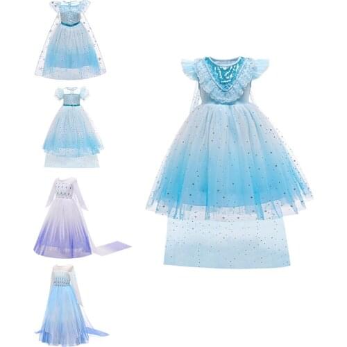 2021 New Summer Short-sleeves Girls Dress Princess Costume Childrens Clothing Dress Clothes Girl Party Dress Birthday Dresses