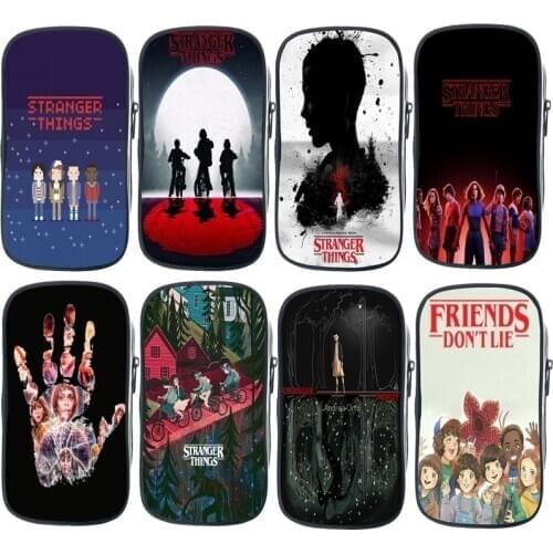 New Stranger Things Pencil Case Cartoon Child Pen Bag Fashion Stationery Bag Students Pencil Box Anime Teens Pencil Holder Gift