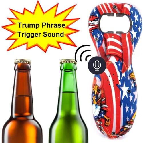 Novelty Donald Trump Bottle Opener Trump Sound Speaking Talking Phrases Corkscrew American Flag Beer Bottle Opener Toys Gifts