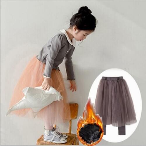 New Autumn Winter Girls Warm Thick Skirts Pants For Kids 3-12year Tulle skirt Leggings Child Dance Pants Cake Skirt Trousers