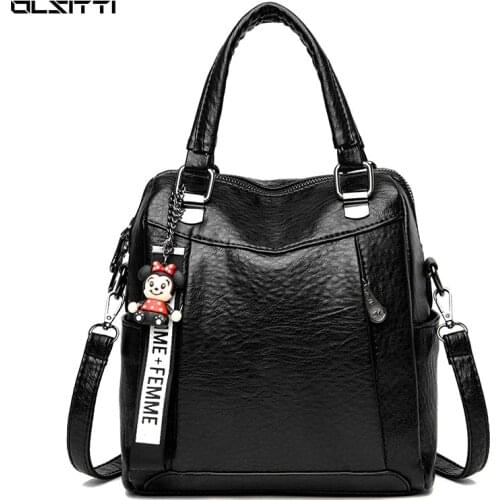 New Fashion Woman Backpack High Quality PU Leather Backpacks for Women 2021 Female School Bag Hot Sale Bagpack Sac A Dos