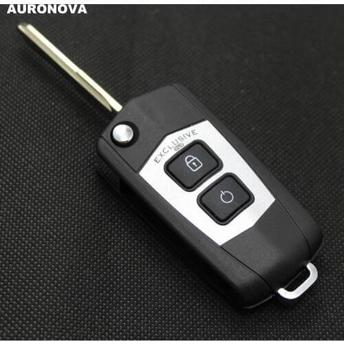AURONOVA New Upgrade Folding Key Shell for Mazda 323 Family 2 Buttons Remote Car Key Case DIY