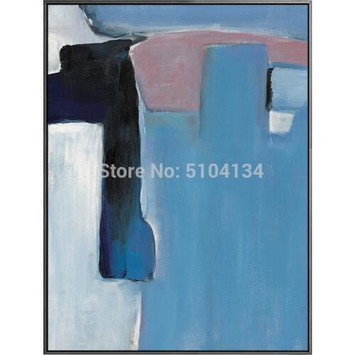 Simple Design Artist Hand-painted Geometry Oil Painting on Canvas Abstract Modern Block Geometry Oil Painting for Living Room