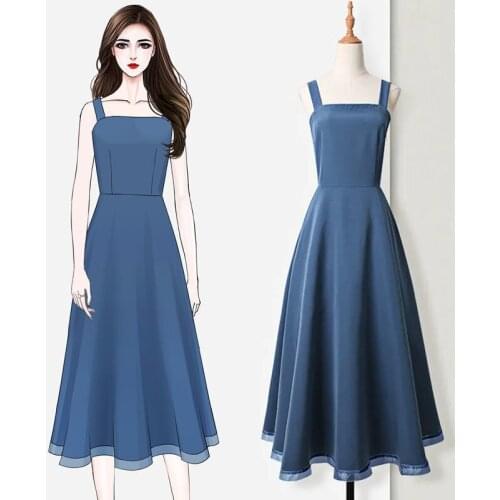 Plus Size Women Sexy Party Fashion Beach Dress Summer 2021 New French Retro Slim Slip Long Skirt Suspender Tank Female Clothes