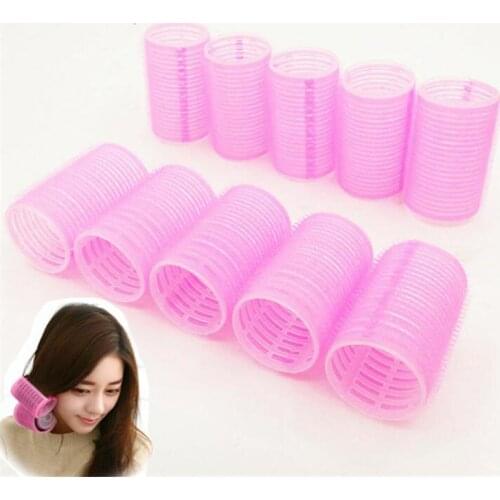 6Pcs Hair Rollers Curlers Self Grip Holding Rollers Hairdressing Curlers Hair Design Sticky Cling Style For DIY Makeup Salon