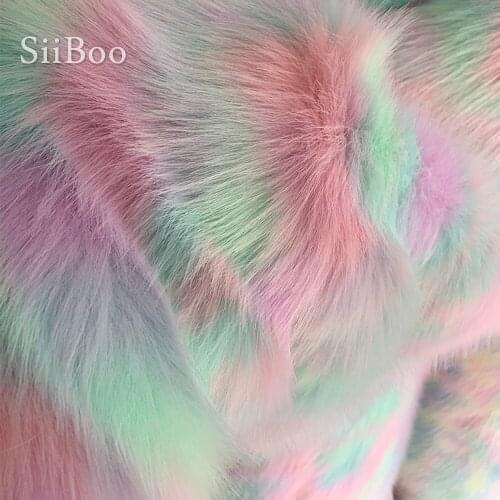 Siiboo 2020 new design multi color faux fox fur fabric super soft 6-7cm pile for garments accessories sp6273