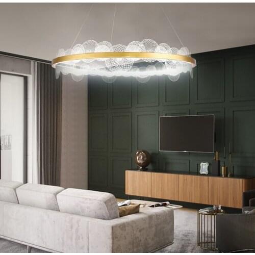 60CM 80CM 100CM Modern Ceiling Lights For Living Room Dining Room Circle Rings Acrylic Aluminum Body LED Ceiling Lamp Fixtures