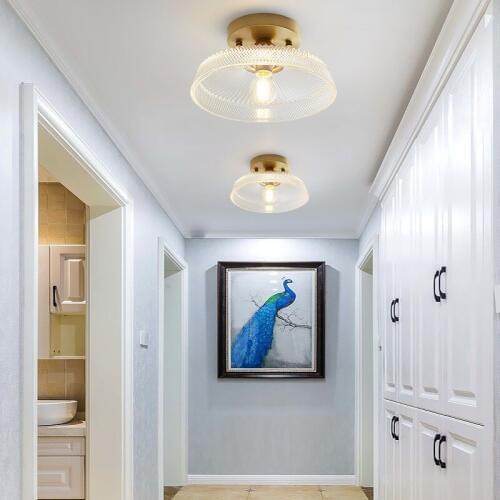 Contracted Modern Ceiling Lamp Nordic All Copper Glass Ceiling Creative Lighting Act Porch Balcony Corridor Lamp