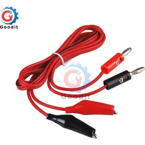 5pcs Alligator Test Lead Clip To AV Banana Plug Connector TO Dual Tester Alligator Clip Probe Cable 1M