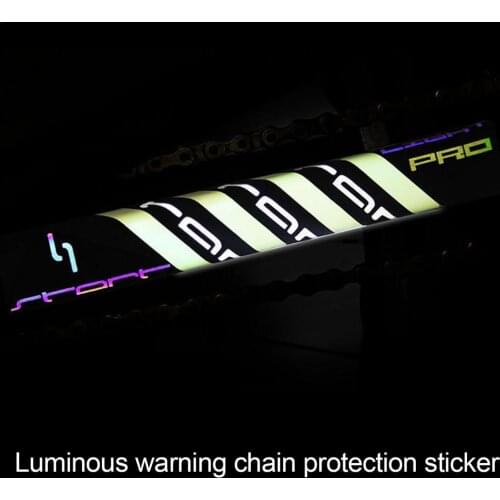 Bike Frame Luminous Reflected Sticker Bicycle Protective Chain Stay Sticker Safety Eye-catching Cycling Chain Guard Accessories