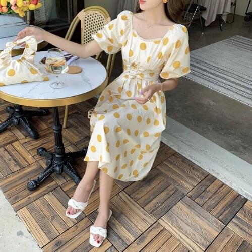 2021 New Women Sexy Off Shoulder Short Sleeve Summer Dress Robe Ladies Tie Up Slim Fashion Big Swing Dress Vestidos Send Free