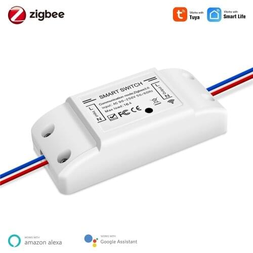 Zigbee 16A Smart Switch Modules DIY Wireless Switches Breaker Fan Light Controller Tuya Smart Life APP Support Alexa Google Home