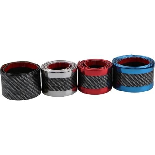 1m Universal Rubber Strip Car Bumper Lip Carbon Fiber Look Door Sill Protector Protective Styling Mouldings Car Stickers