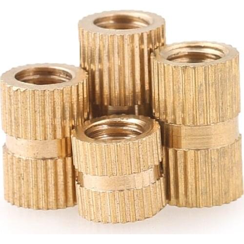 10pcs/20pcs/50pcs M6 M8 Injection Brass inserts Knurled nut Round Embedment Nuts Brass flower mother