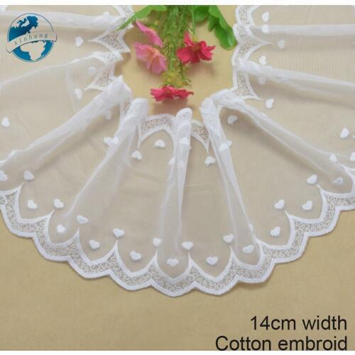 7cm white lace cotton embroidery lace french lace ribbon fabric guipure diy trims warp knitting sewing Accessories#3043