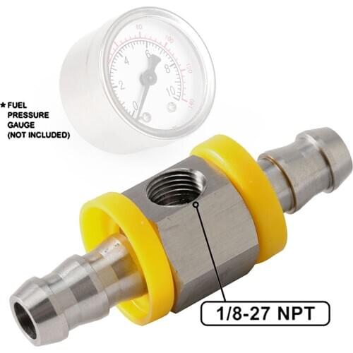 3/8 Inch Fuel Line Fuel Pressure T-fitting Adapter Connector For Fuel Pressure Gauge Sensor Car Accessories