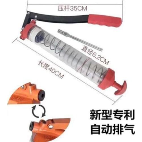 600CC Manual Oil Grease Gun Transparent Butter Syringe Vehicle Repair Lubrication Tool Kit For Car SUV Truck Excavator Forklift