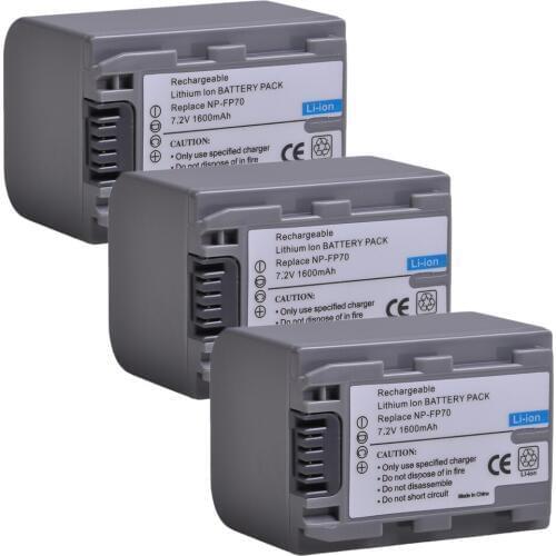 3pc NP-FP70 NP FP70 NPFP70 NP-FP71 Rechargeable Battery for Sony NP FP70 NP FP71 NPFP70 NPFP71 Camcorder Batteries