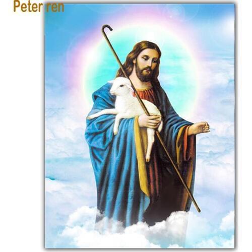 Diy Diamond painting cross stitch Arts and Crafts portrait Full round\square mosaic diamond embroidery "Portrait of Jesus cross"