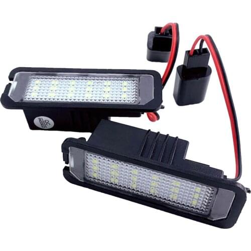 Car LED number License Plate Lights For Volkswagen Passat Golf Polo Superb Seat Leon Altea Beetle License Plate Lights