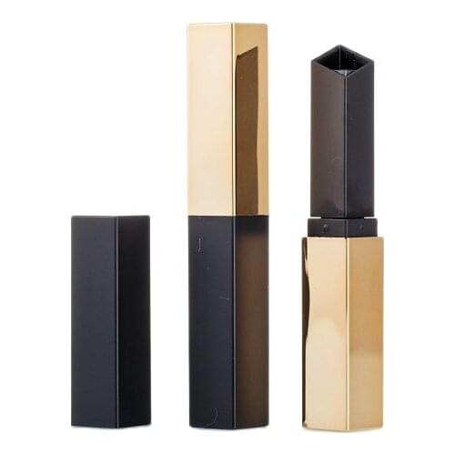 DIY Square Empty Lipstick Tube Gold and Black Lip Balm Container Refillable Bottle 8.5mm Slim Elegant Lip Balm Bottle 40Pcs/lot