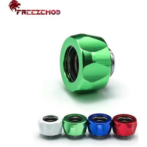 FREEZEMOD Copper Aluminum OD14mm Hard Tube Fitting G1/4' Connector Acrylic PETG For Water Cooler System Modding Green Red Blue