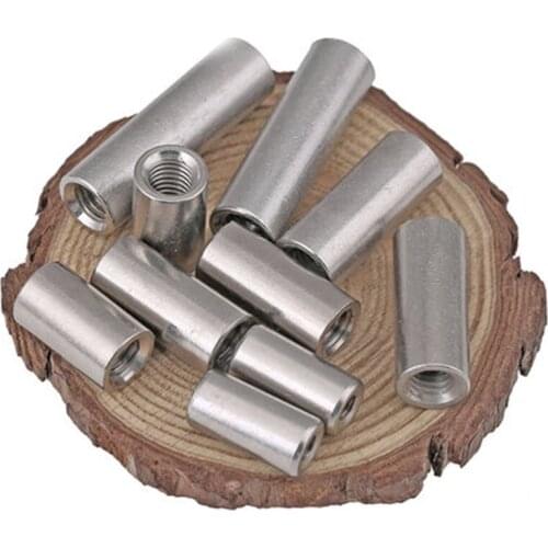 M10 M12 304 welding nut stainless steel long round nuts OD 16mm-18mm connecting cylindrical screw connector Length 20mm-50mm