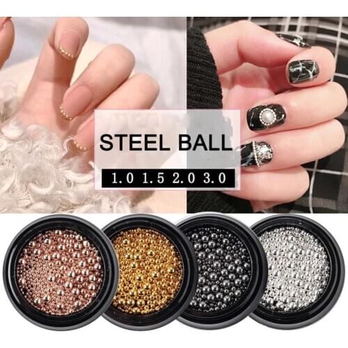 Rose Gold/Black/Silver/Golden Color Metal Beads Smooth Ball Spacer Beads For Jewelry Making Jewelry Tool Nail Studs Accessories
