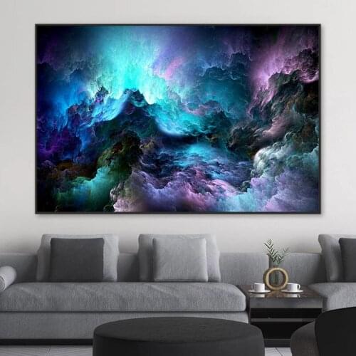 Blue Cloud Abstract Landscape Wall Painting Living Room Canvas Posters and Prints on the Wall Mural Artist Home Decoration
