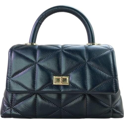 2021 New First Layer Cowhide Rhombus Chain Handbag Fashion Shoulder Messenger Bag Handbags Luxury Designer