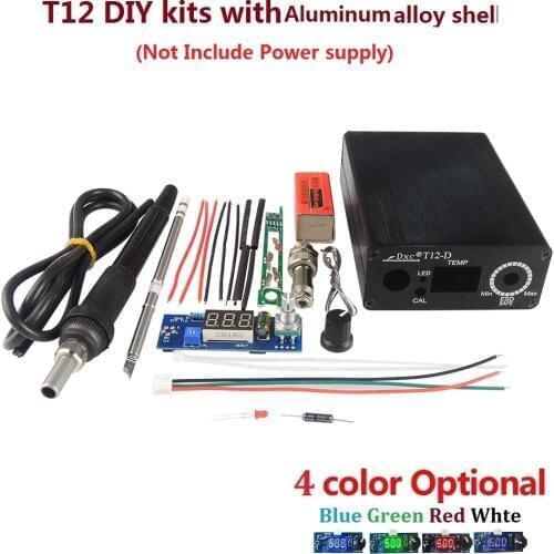 New Electric Unit Digital Soldering Iron Station Temperature Controller Kits for HAKKO T12 Handle DIY kits LED vibration switch