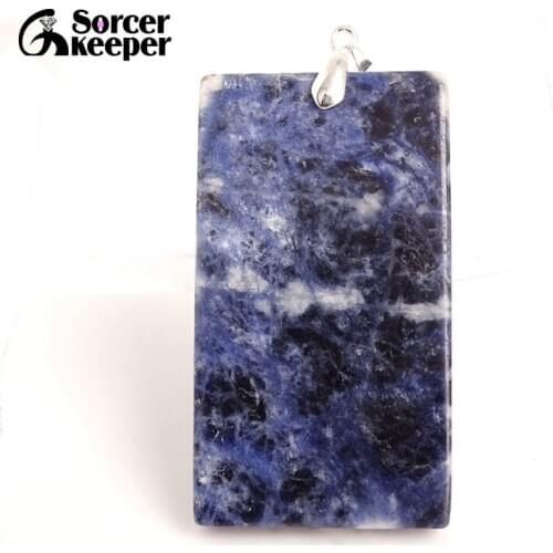 Women & Men Fashion Jewelry Pendants Necklaces With Chain Wholesale Blue Sodalite Beads Quartz Stone Colares Femininos BC330