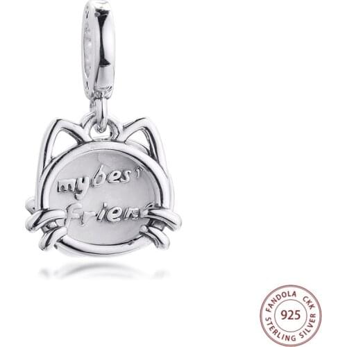 Fits Pandora Bracelet 925 Sterling Silver My Pet Cat Dangle Charms Beads Women DIY Jewelry Making Kralen 2021 Spring New