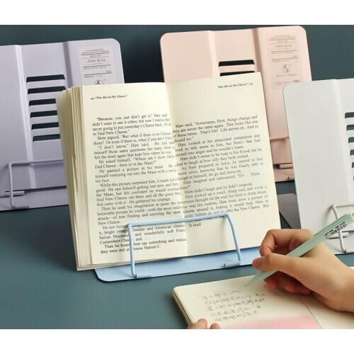 MINKYS Foldable Morandi Color Metal Book Holder Stand For Reading Adjustable Books Stand Kawaii School Office Stationery