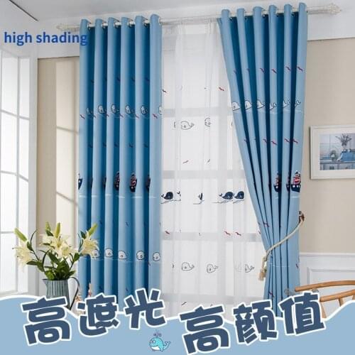 2021 New Childrens Room Cartoon Curtains Semi-blackout Curtains Cute Printing Curtains Curtains for Living Dining Room Bedroom